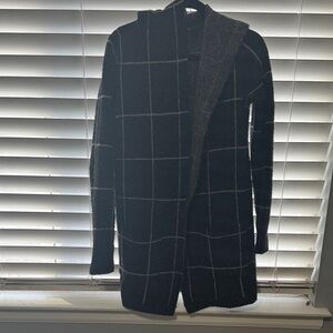 Cyrus Black and Gray Checkered Cardigan